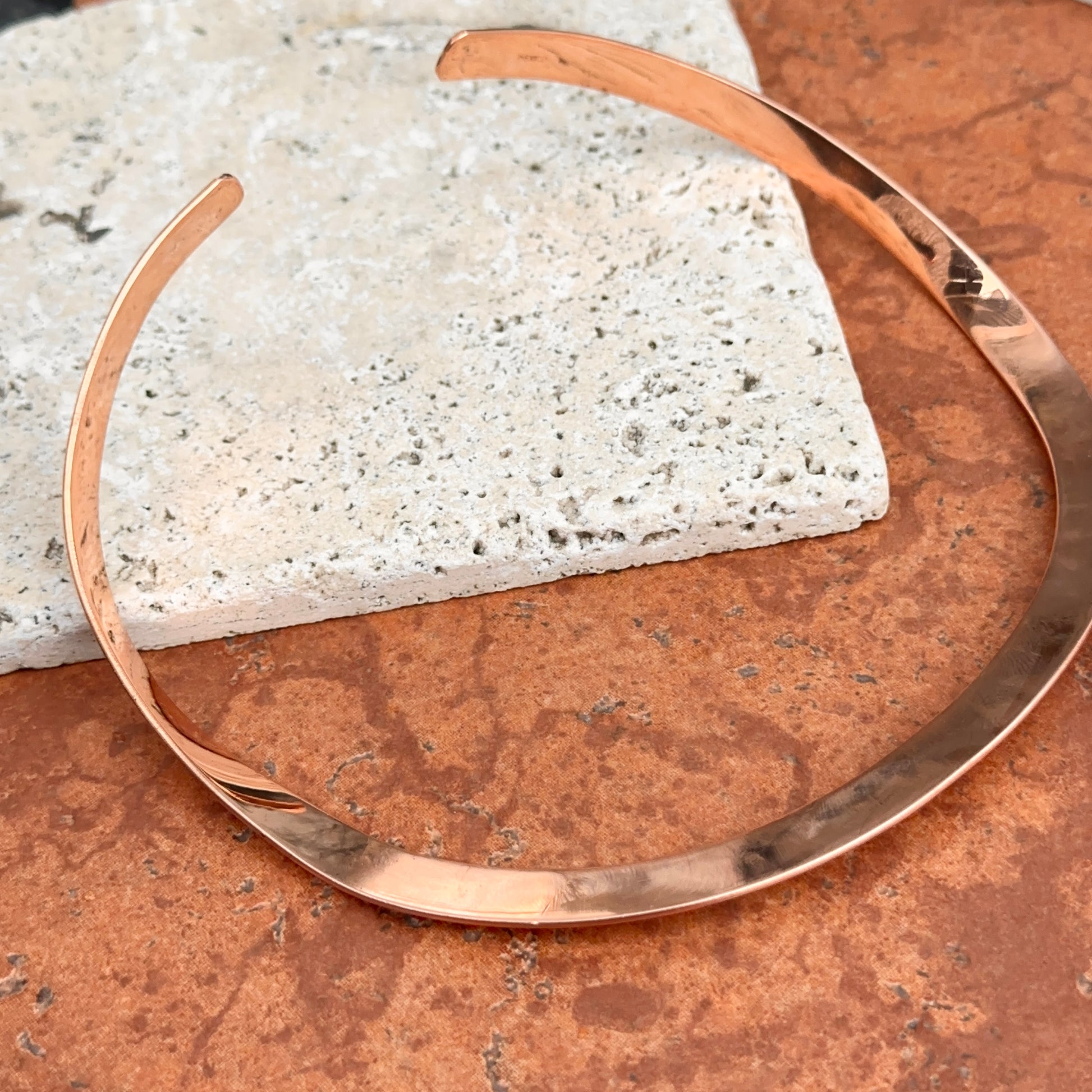 Copper Stiff Round Collar Necklace - LSJ