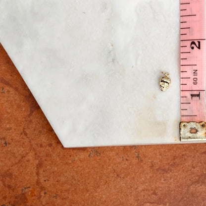 14K Yellow Gold Skull Pendant TINY
