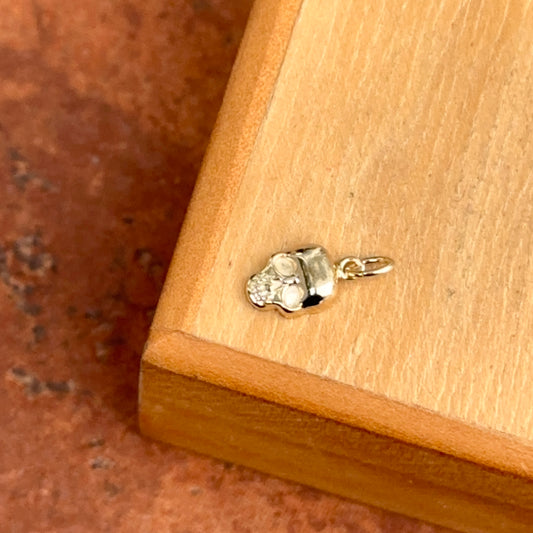 14K Yellow Gold Skull Pendant TINY
