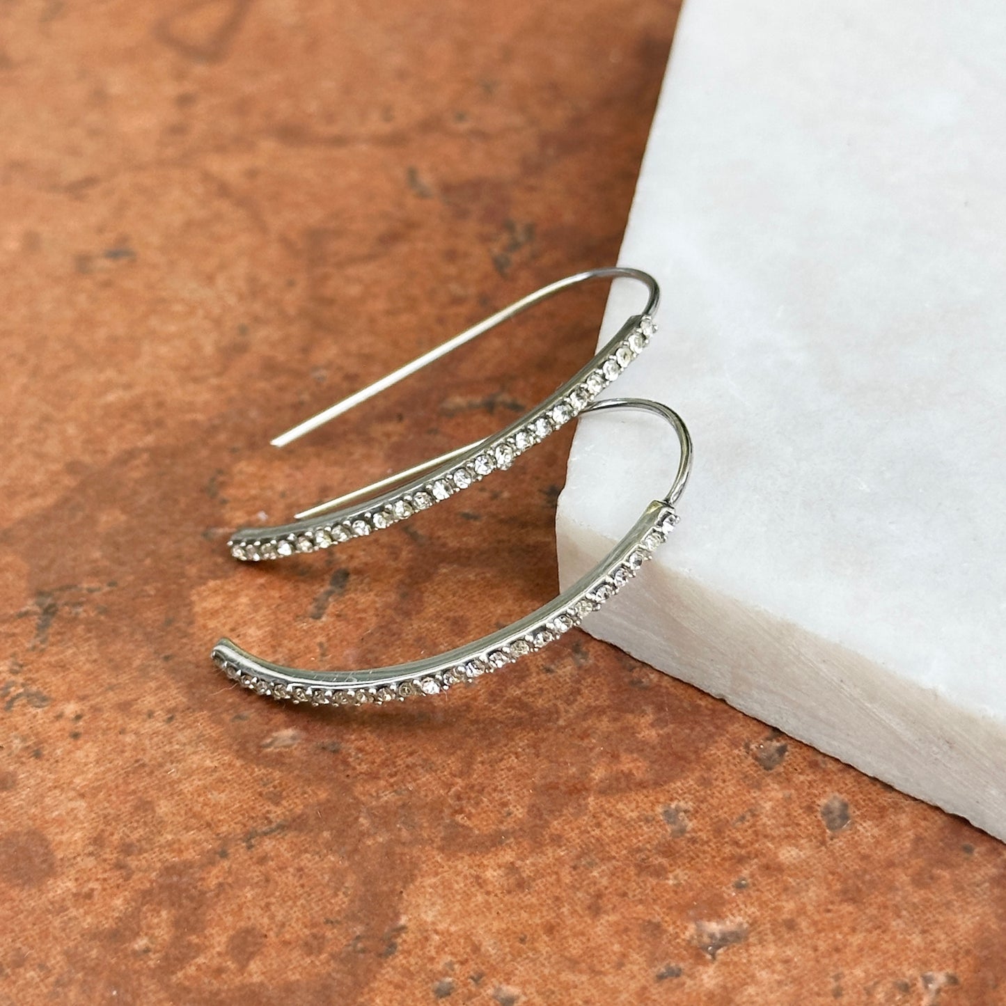 Sterling Silver Crystal Threader Earrings