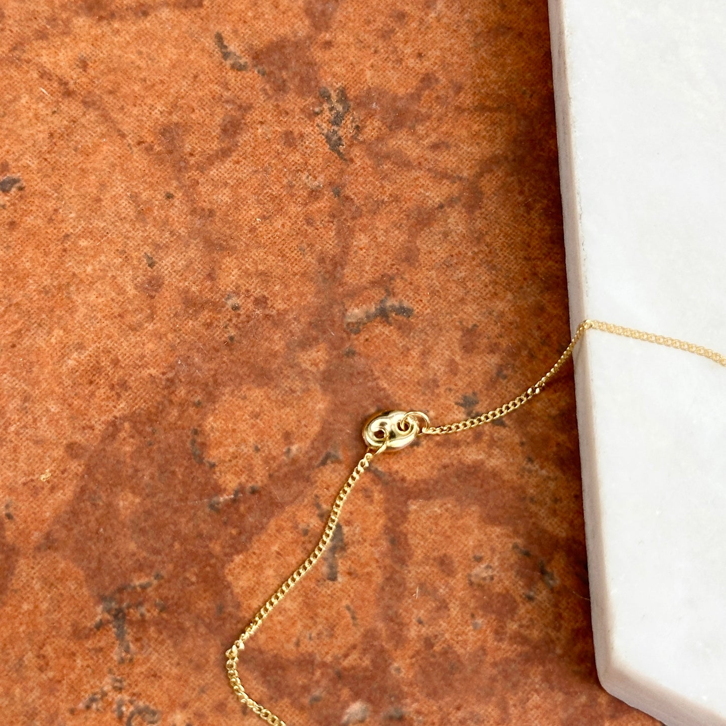 14KT Yellow Gold Station Puffed Mariner Anklet