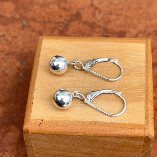 Sterling Silver High Polished 8mm Balls Dangle Earrings - LSJ