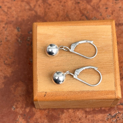 Sterling Silver High Polished 8mm Balls Dangle Earrings - LSJ