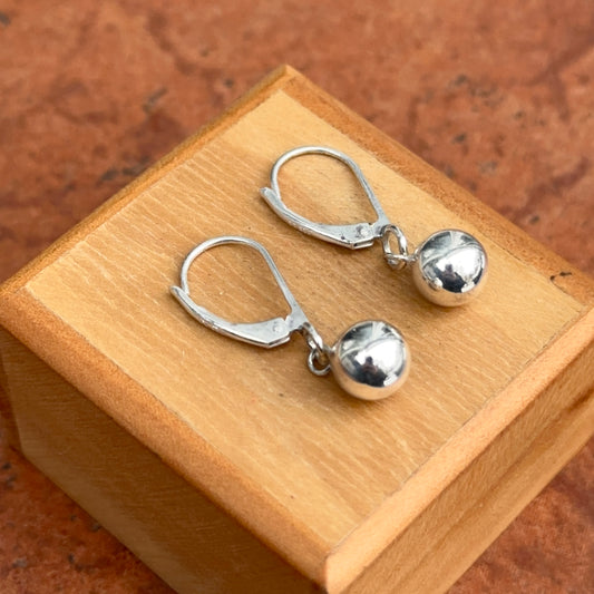 Sterling Silver High Polished 8mm Balls Dangle Earrings - LSJ