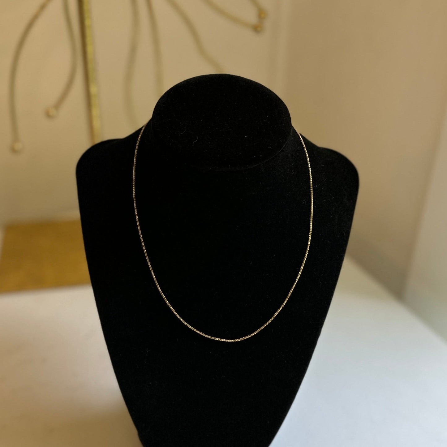 18KT Yellow Gold 1mm Spiga Chain Necklace