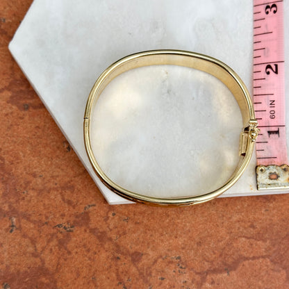 Estate 14KT Yellow + White Gold Panther Cat Bangle Bracelet