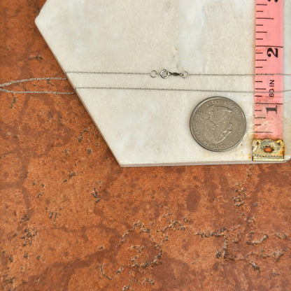 10KT White Gold .75mm Rope Choker Chain Necklace 14"