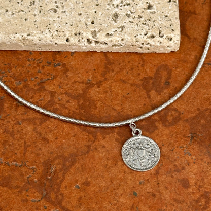 Sterling Silver Elizabeth II Coin Pendant Necklace