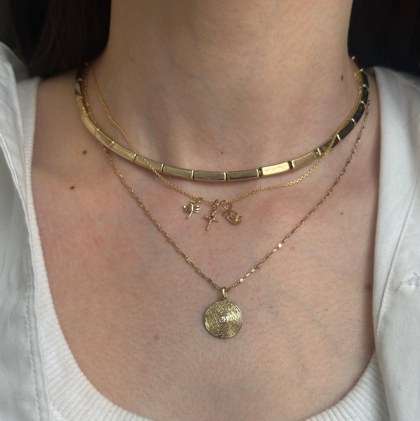 14KT Yellow Gold Mini Butterfly Pendant Charm