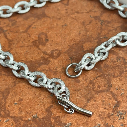 Stainless Steel Chunky Matte RoloToggle Clasp Necklace