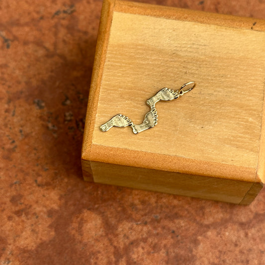14KT Yellow Gold Footprint Pendant Charm