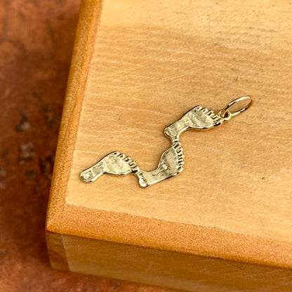14KT Yellow Gold Footprint Pendant Charm