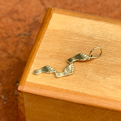 14KT Yellow Gold Footprint Pendant Charm