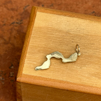 14KT Yellow Gold Footprint Pendant Charm