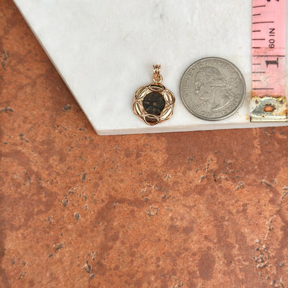Estate 14K Rose Gold Bezeled Replica Roman Coin Pendant
