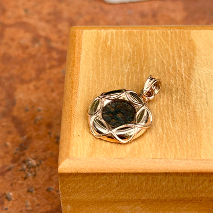 Estate 14K Rose Gold Bezeled Replica Roman Coin Pendant