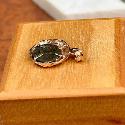 Estate 14K Rose Gold Bezeled Replica Roman Coin Pendant