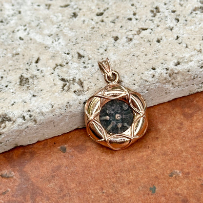 Estate 14K Rose Gold Bezeled Replica Roman Coin Pendant