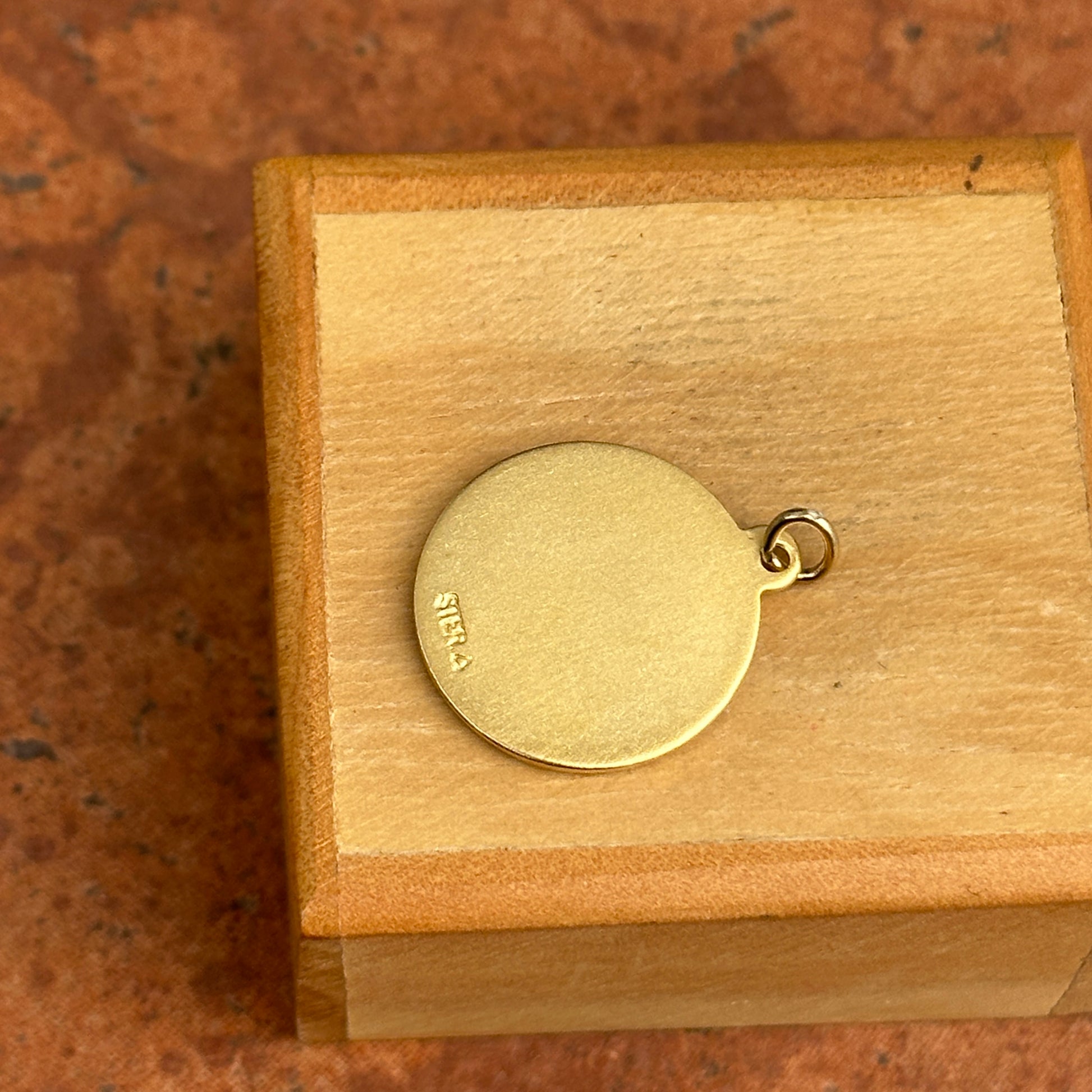 Sterling Silver Platinum + 18K Gold plated Epoxy St. Christopher Charm Pendant - LSJ