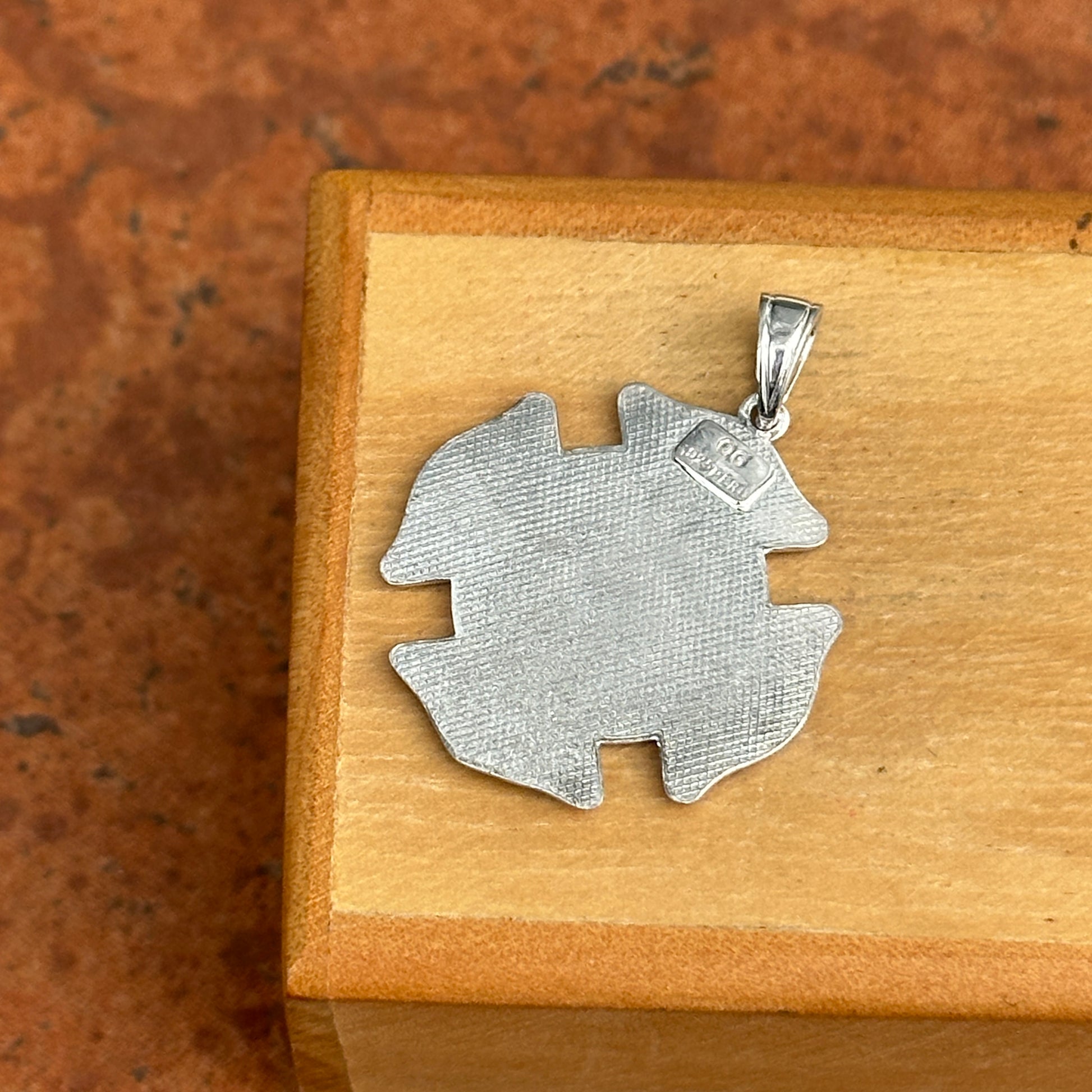 Sterling Silver Rhodium Plated Saint Florian Badge Pendant 23.5mm - LSJ