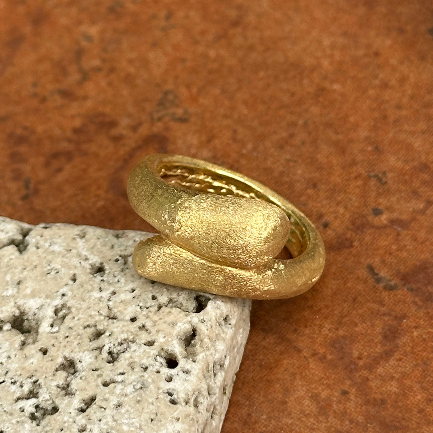 Sterling Silver Gold-Tone Satin Ring Size 9