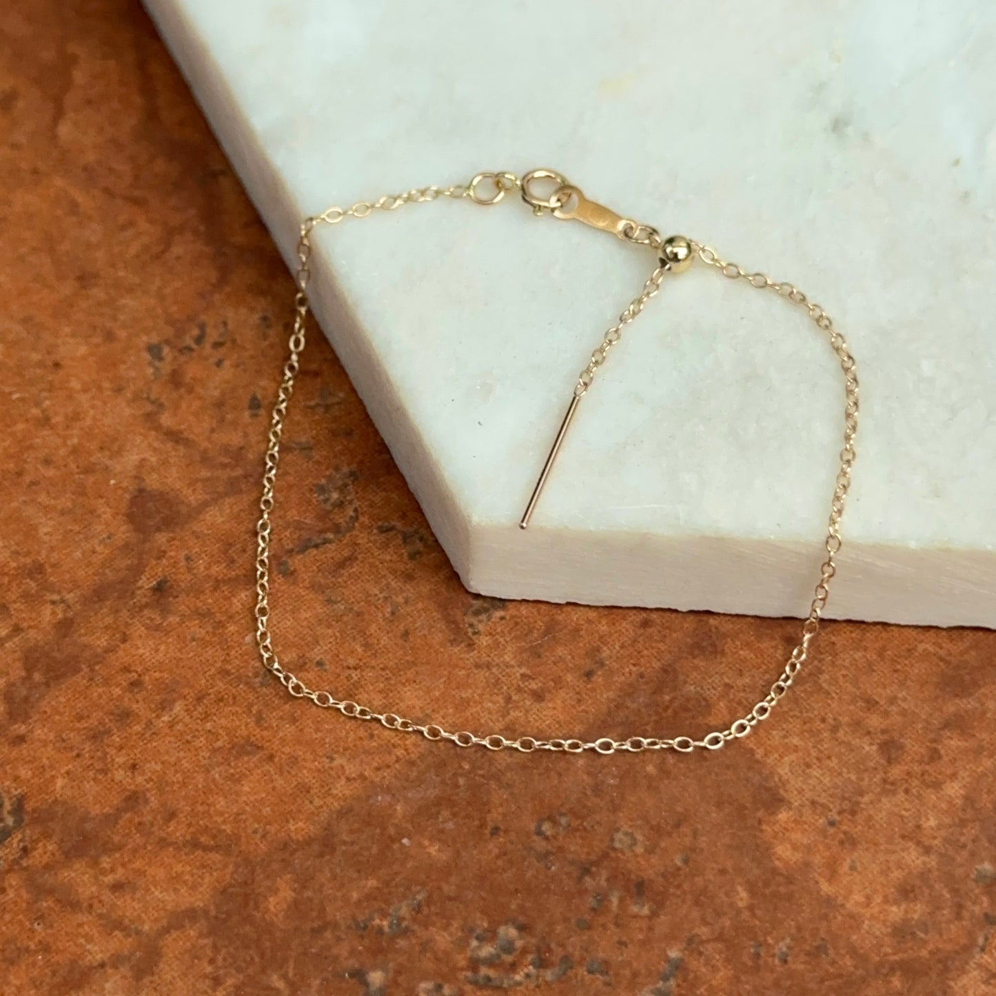 14KT Yellow Gold Add-A-Bead Minimal Cable Chain Bracelet