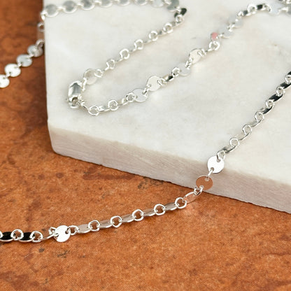 Sterling Silver 4mm Round Circle Chain Necklace 18" - LSJ