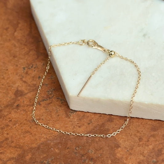 14KT Yellow Gold Add-A-Bead Minimal Cable Chain Bracelet