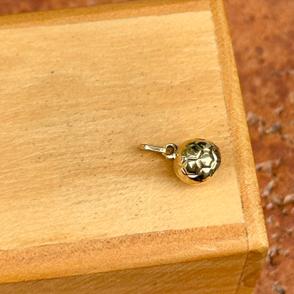 14KT Yellow Gold 3D Soccer Ball Pendant Charm