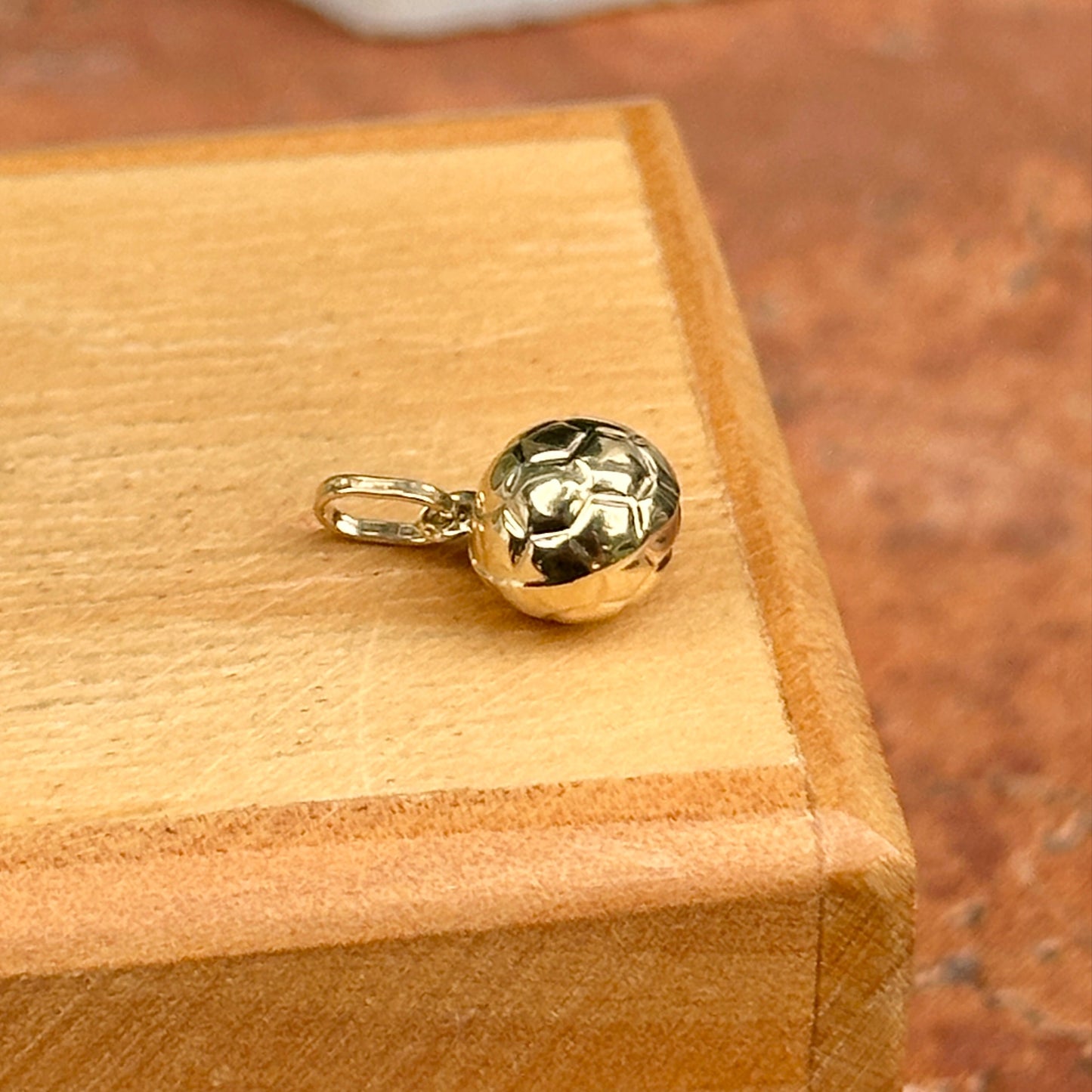 14KT Yellow Gold 3D Soccer Ball Pendant Charm