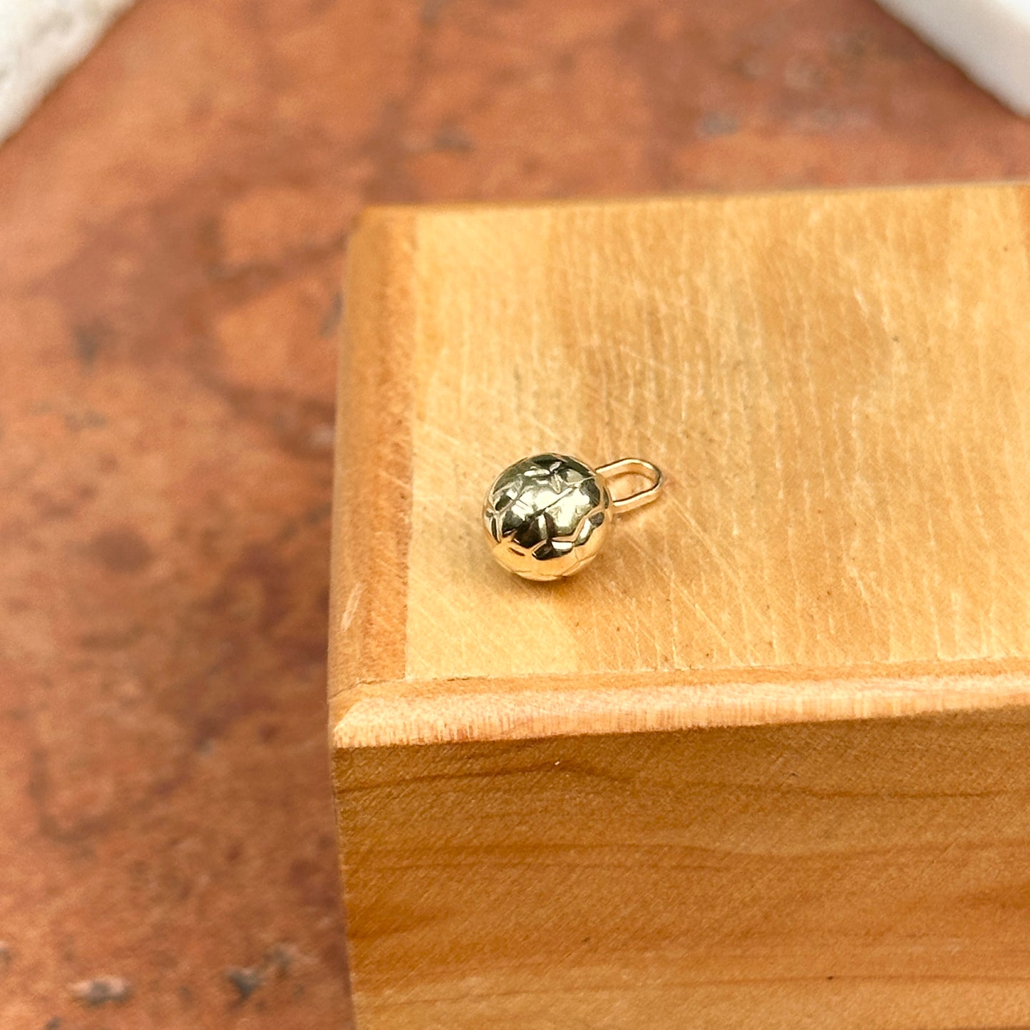 14KT Yellow Gold 3D Soccer Ball Pendant Charm