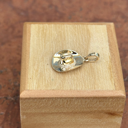 14KT Yellow Gold 3D Cowboy Hat Pendant Charm