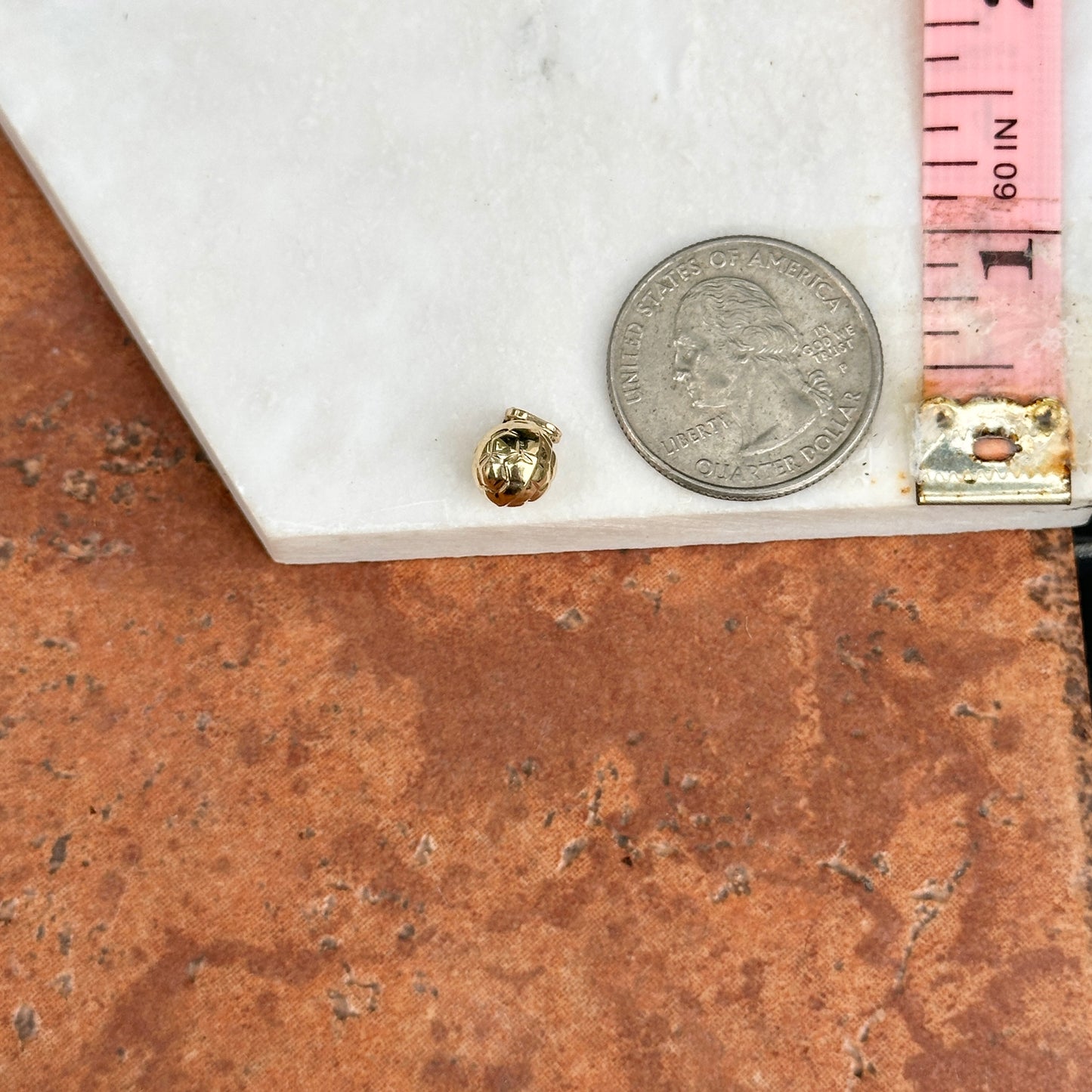 14KT Yellow Gold 3D Soccer Ball Pendant Charm