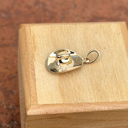 14KT Yellow Gold 3D Cowboy Hat Pendant Charm