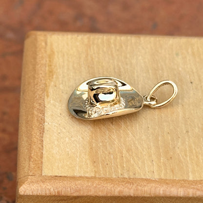 14KT Yellow Gold 3D Cowboy Hat Pendant Charm