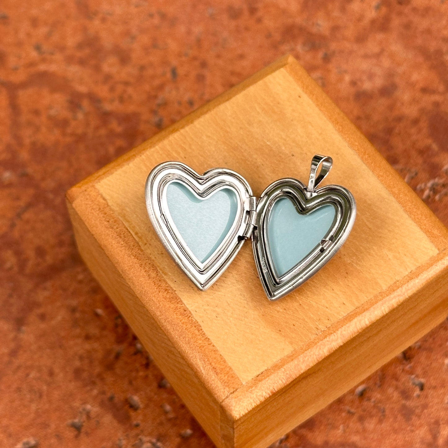 Sterling Silver + Gold Tone Claddagh Design Heart Locket Pendant