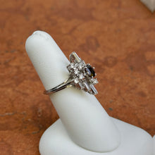 Load image into Gallery viewer, Estate 18KT White Gold Oval Alexandrite + Baguette Diamond Ring