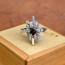 Load image into Gallery viewer, Estate 18KT White Gold Oval Alexandrite + Baguette Diamond Ring