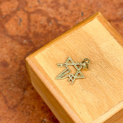 10KT Yellow + White Gold Flat 1/2 Star of David + "FAITH" Charm Pendant