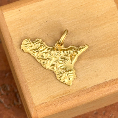 14KT Yellow Gold Matte Sicily Pendant Medal