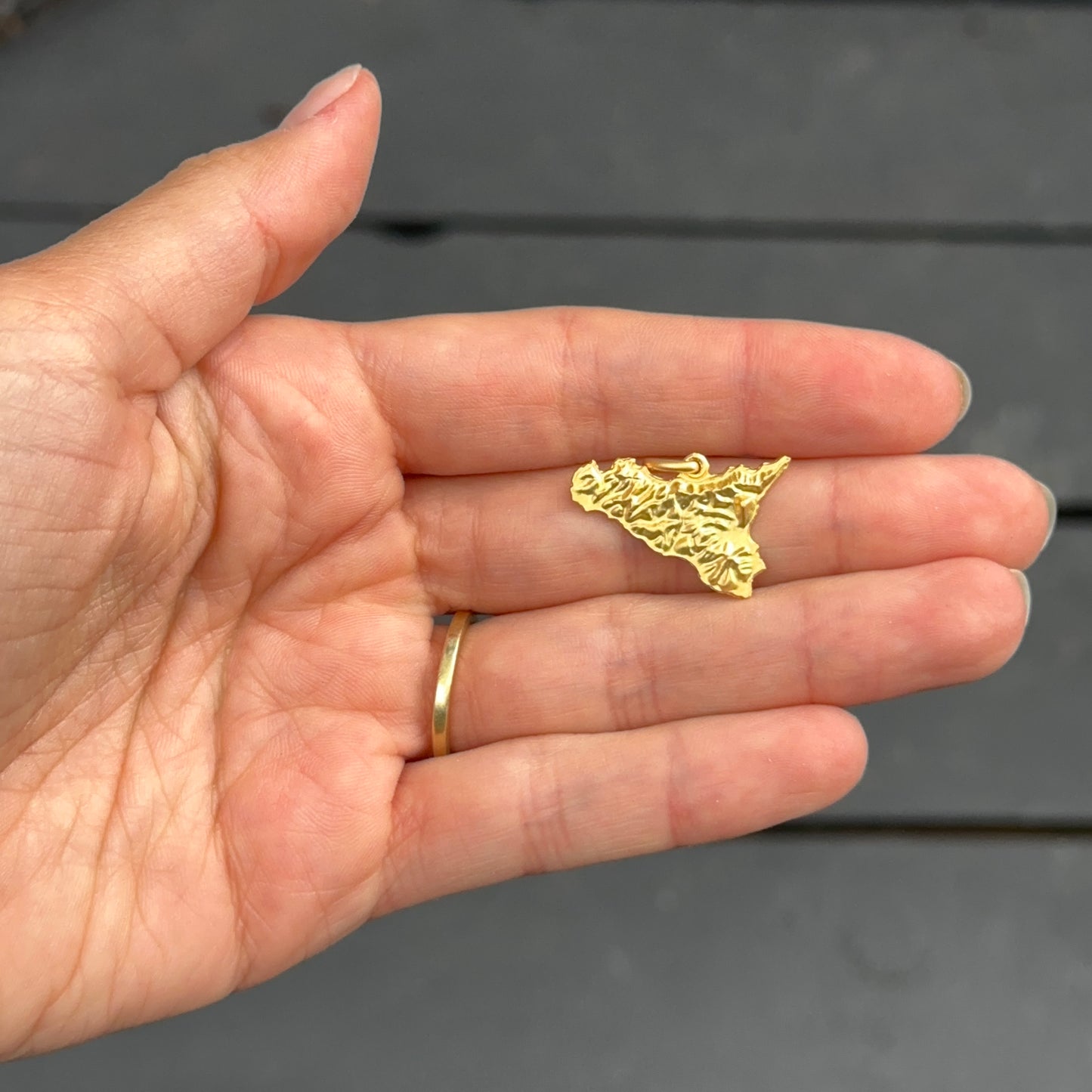 14KT Yellow Gold Matte Sicily Pendant Medal