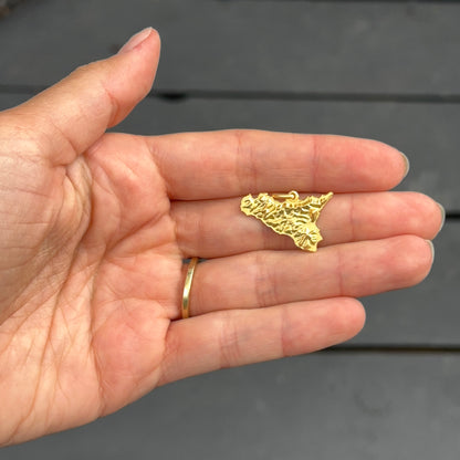 14KT Yellow Gold Matte Sicily Pendant Medal