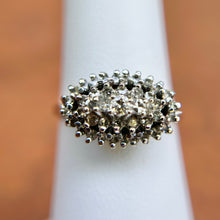 Load image into Gallery viewer, Estate 14KT White Gold Round Diamond Cluster Ring