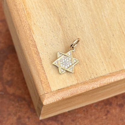 14KT Yellow Gold Pave Diamond Star of David