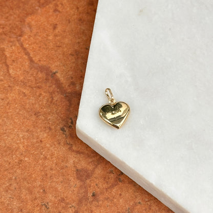 14KT Yellow Gold Polished Puffed Heart Pendant Charm