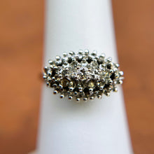 Load image into Gallery viewer, Estate 14KT White Gold Round Diamond Cluster Ring