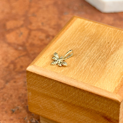 14KT Yellow Gold Honey Bee Detailed Small Pendant Charm - LSJ