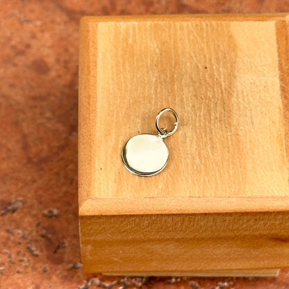 14KT Yellow Gold Mini Round Disc Plain Pendant Charm