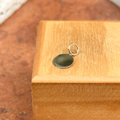 14KT Yellow Gold Mini Round Disc Plain Pendant Charm
