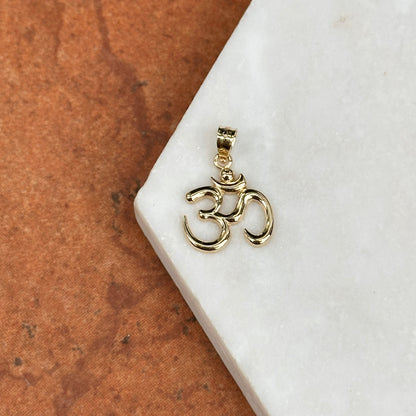 14KT Yellow Gold OM Symbol Charm Pendant